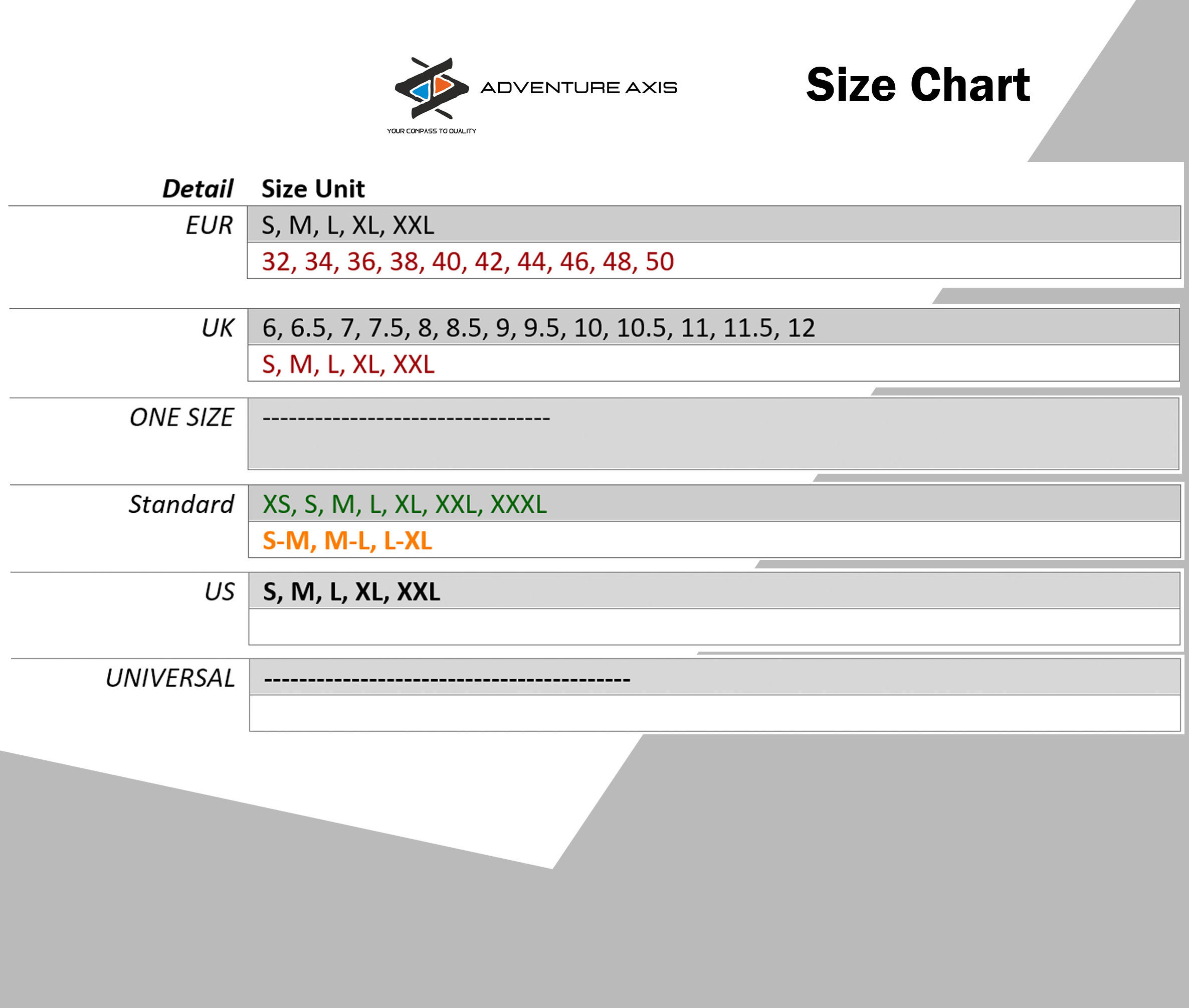 Size Chart